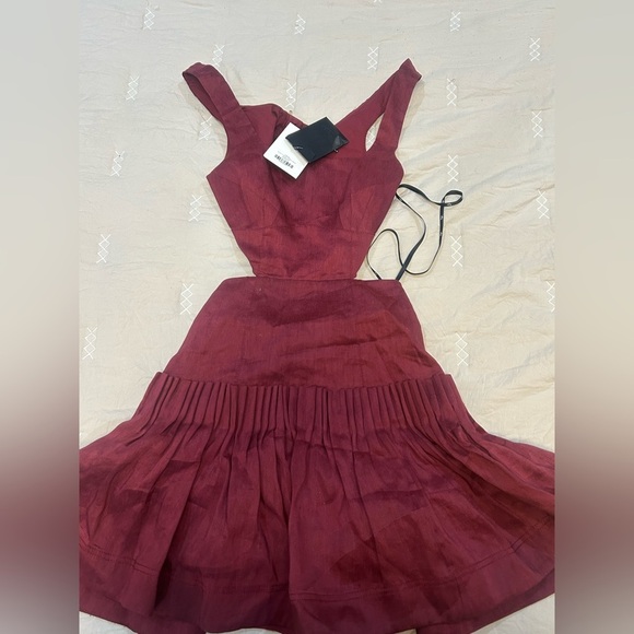 Aje audette pleated Red mini dress Womens size 2 - Picture 15 of 15